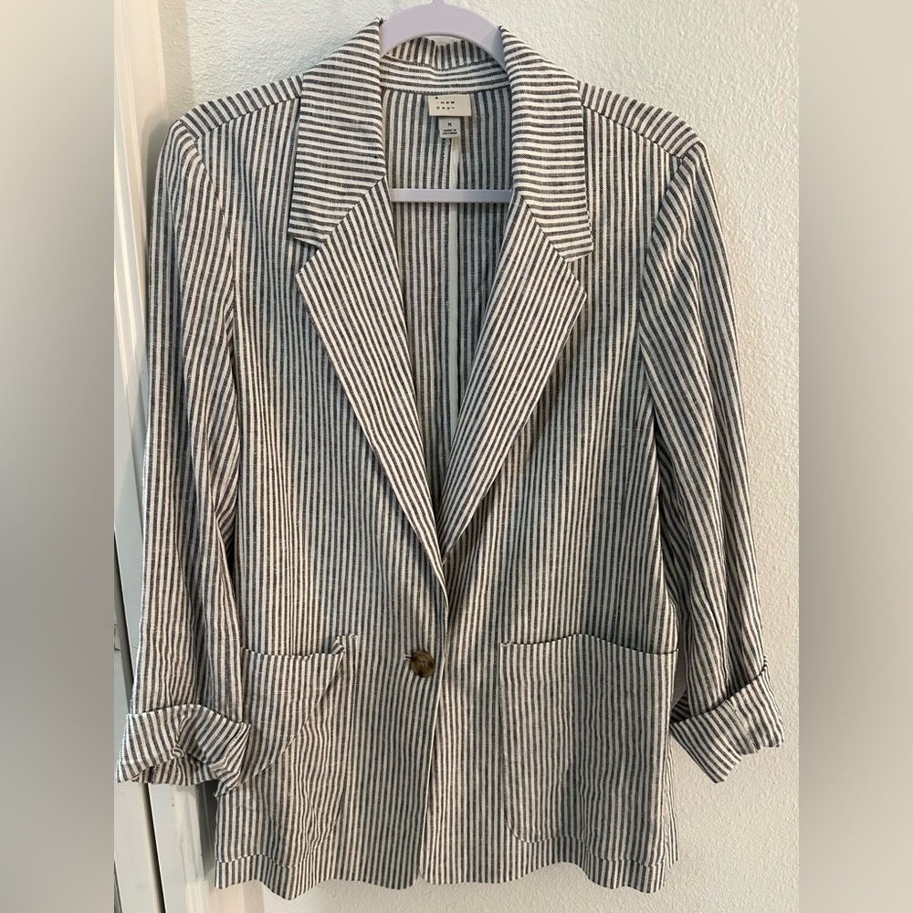 A New Day navy/white stripe blazer
